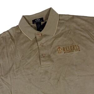 Resorts Atlantic City Vintage Vantage Tan Golf Polo Shirt XL NWT NEW